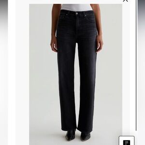 Ag Adriano Goldschmied Women's Straight Leg Jeans in Black Wash
